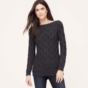 LOFT Boatneck Cable-knit Sweater